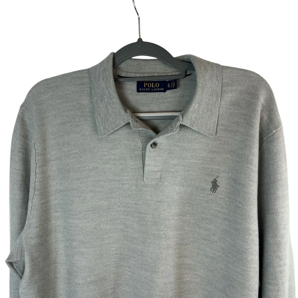 Polo Ralph Lauren men’s gray‎ lightweight polo sweater size XL